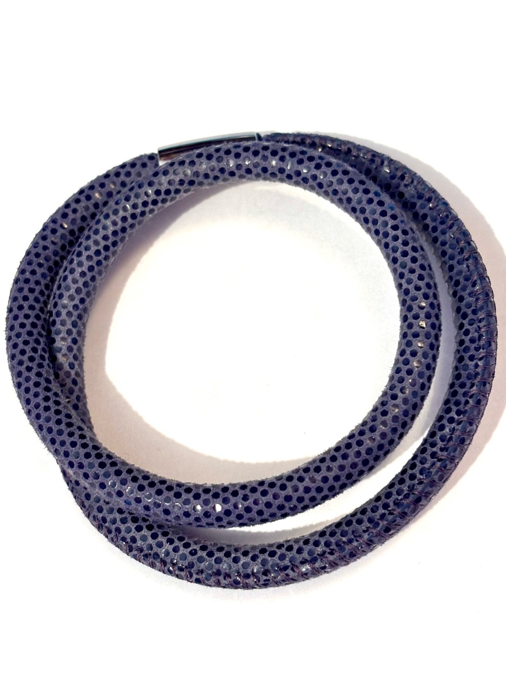 🆕 Brighton Woodstock Double Sparkle bracelet Dark blue leather Fits beads charms - Picture 2 of 8